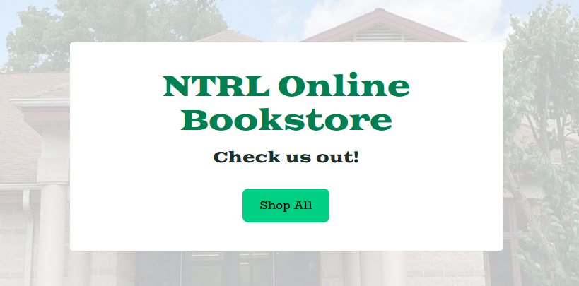 a screenshot snippet of the library's online used bookstore homepage